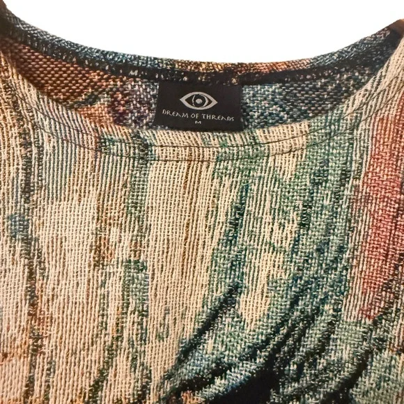 Dream of Threads Eye Tapestry Sweater Medium Surreal Art Knit - Picture 3 of 3